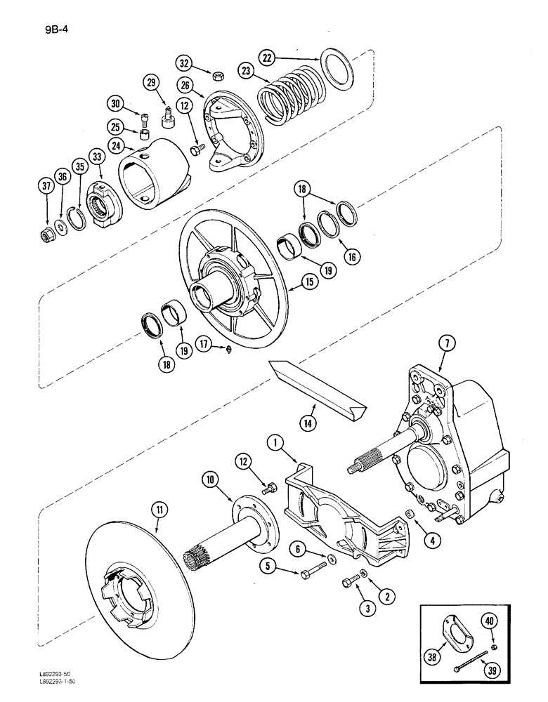 Схема запчастей Case IH 1680 - (9B-04) - ROTOR DRIVE PULLEY AND CAM (14) - ROTOR, CONCANVES & SIEVE