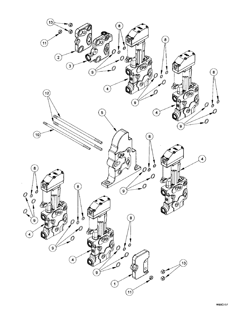 Схема запчастей Case IH MX180 - (8-068) - REMOTE HYDRAULIC CONTROL VALVE (08) - HYDRAULICS