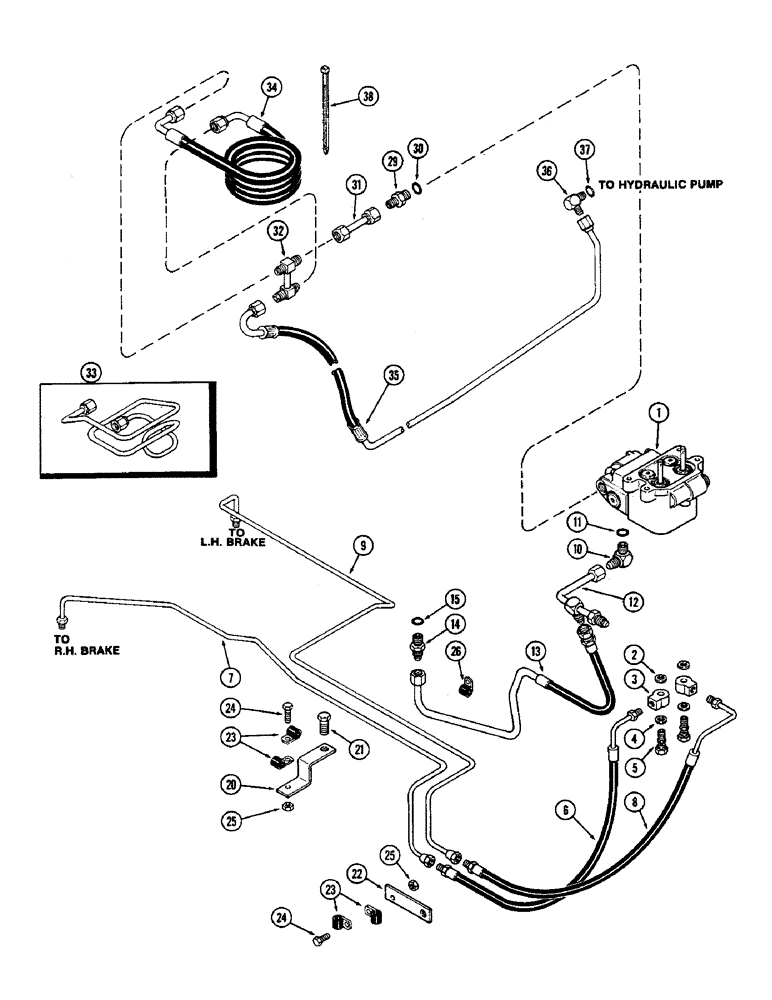 Схема запчастей Case IH 2590 - (7-234) - BRAKE VALVE AND CIRCUITRY (07) - BRAKES