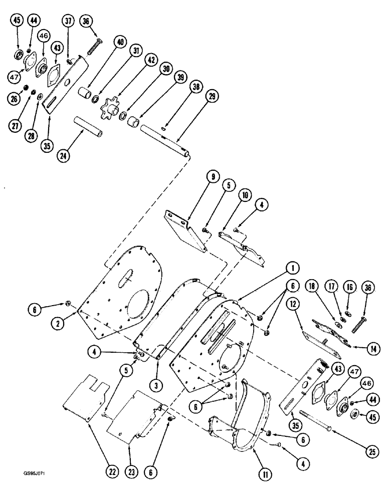 Схема запчастей Case IH 1682 - (9-088) - TAILINGS ELEVATOR HEAD (09) - CHASSIS ATTACHMENTS