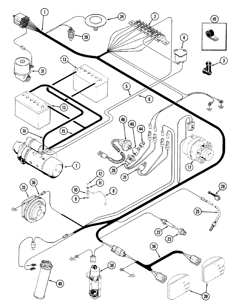 Схема запчастей Case IH 4694 - (4-076) - ENGINE HARNESS, P.I.N. 8866676 AND AFTER (04) - ELECTRICAL SYSTEMS