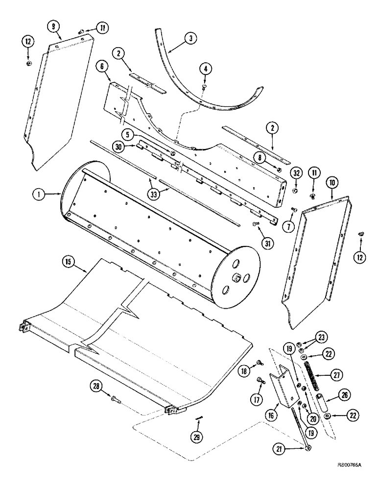 Схема запчастей Case IH 1680 - (9C-06) - DISCHARGE BEATER BOTTOM, RICE, SPRING LOADED (15) - BEATER & CLEANING FANS