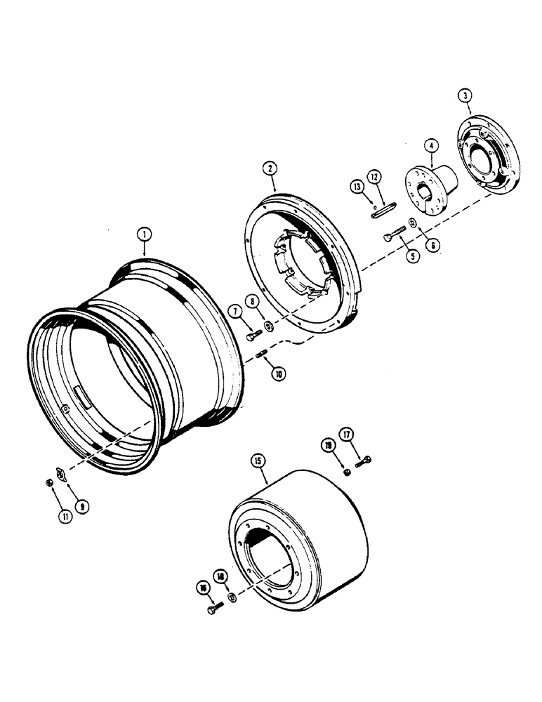 Схема запчастей Case IH 2590 - (6-214) - DUAL REAR WHEELS, CAST, WITH 32 INCH RIMS (812.80 MM) (06) - POWER TRAIN