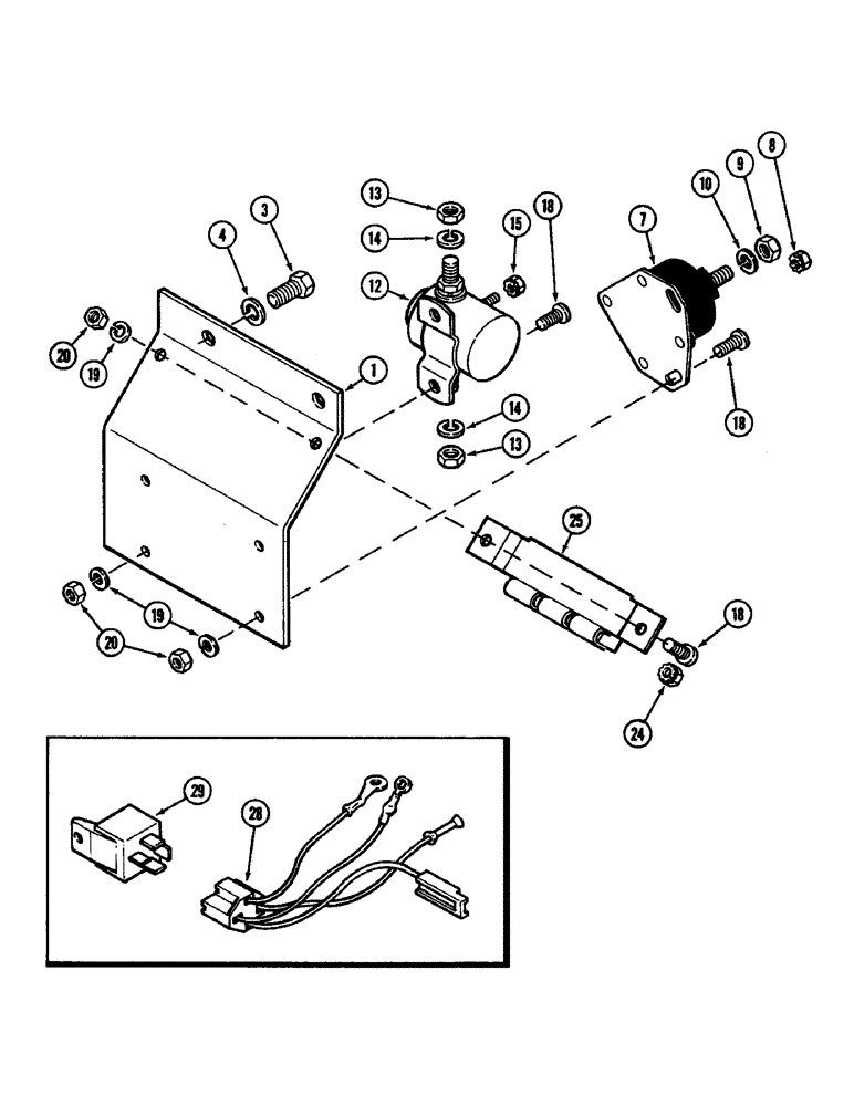 Схема запчастей Case IH 4890 - (4-100) - SOLENOID AND CIRCUIT BREAKER MOUNTING (04) - ELECTRICAL SYSTEMS