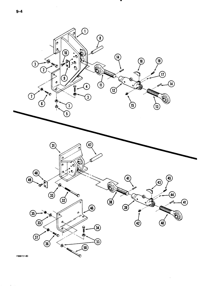 Схема запчастей Case IH 9110 - (9-04) - HITCH UPPER LINK MOUNT, WITHOUT PTO (09) - CHASSIS/ATTACHMENTS