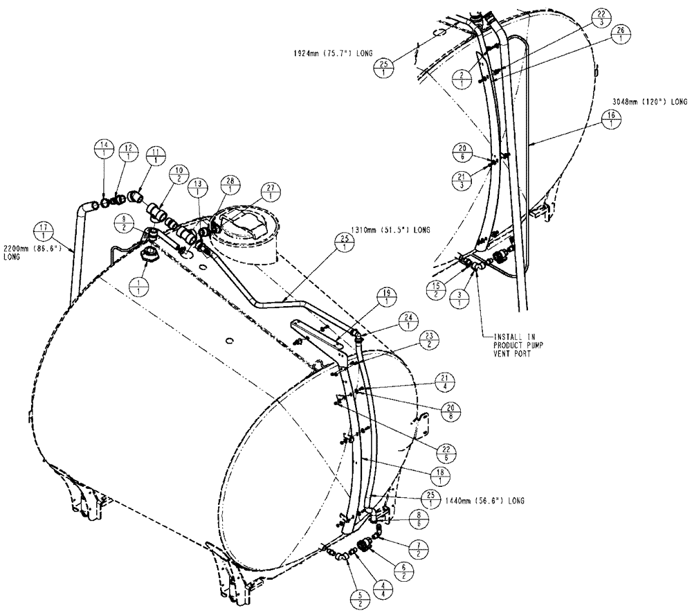 Схема запчастей Case IH SPX3320 - (09-002) - SIGHT GAUGE GROUP Liquid Plumbing