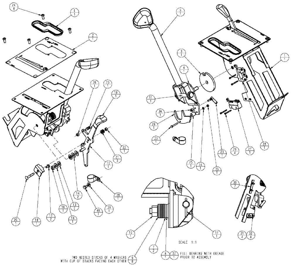 Схема запчастей Case IH 3185 - (01-009) - PROPEL, THROTTLE ASSEMBLY Cab Interior