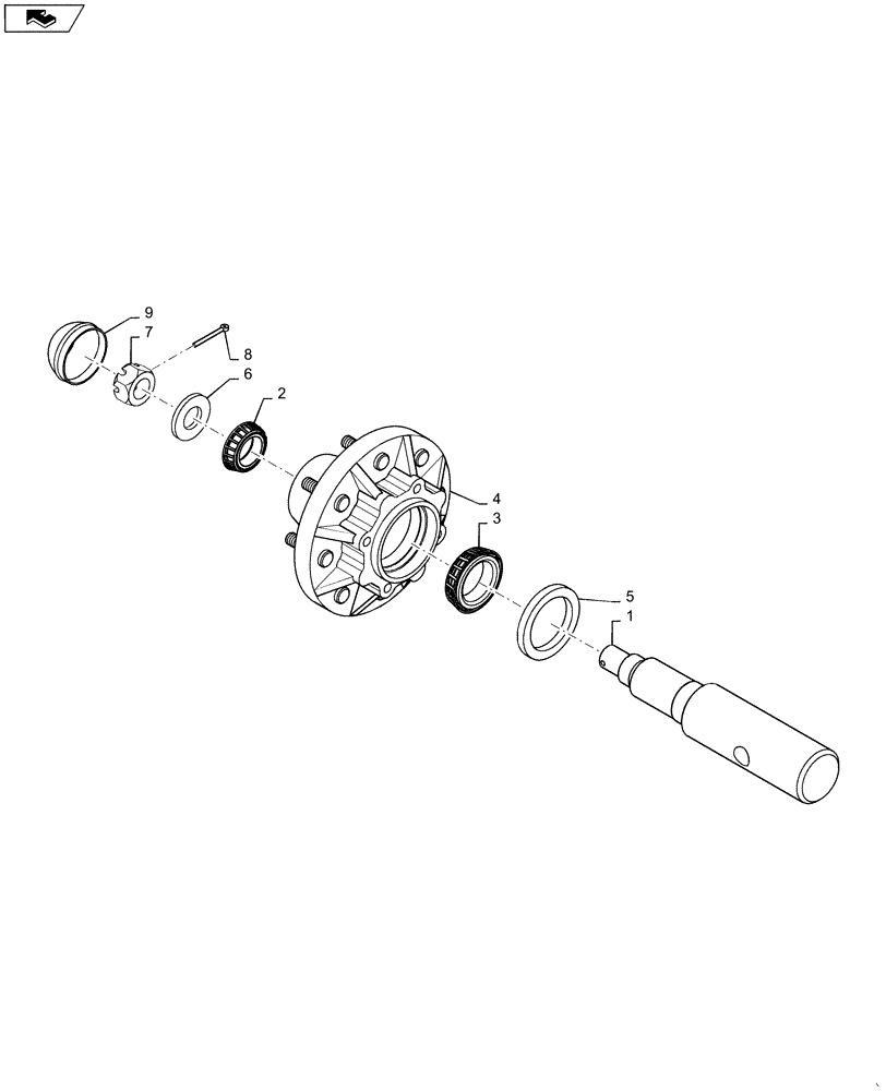 Схема запчастей Case IH 1265 - (44.901.AA[03]) - 8 BOLT HUB AND SPINDLE (44) - WHEELS