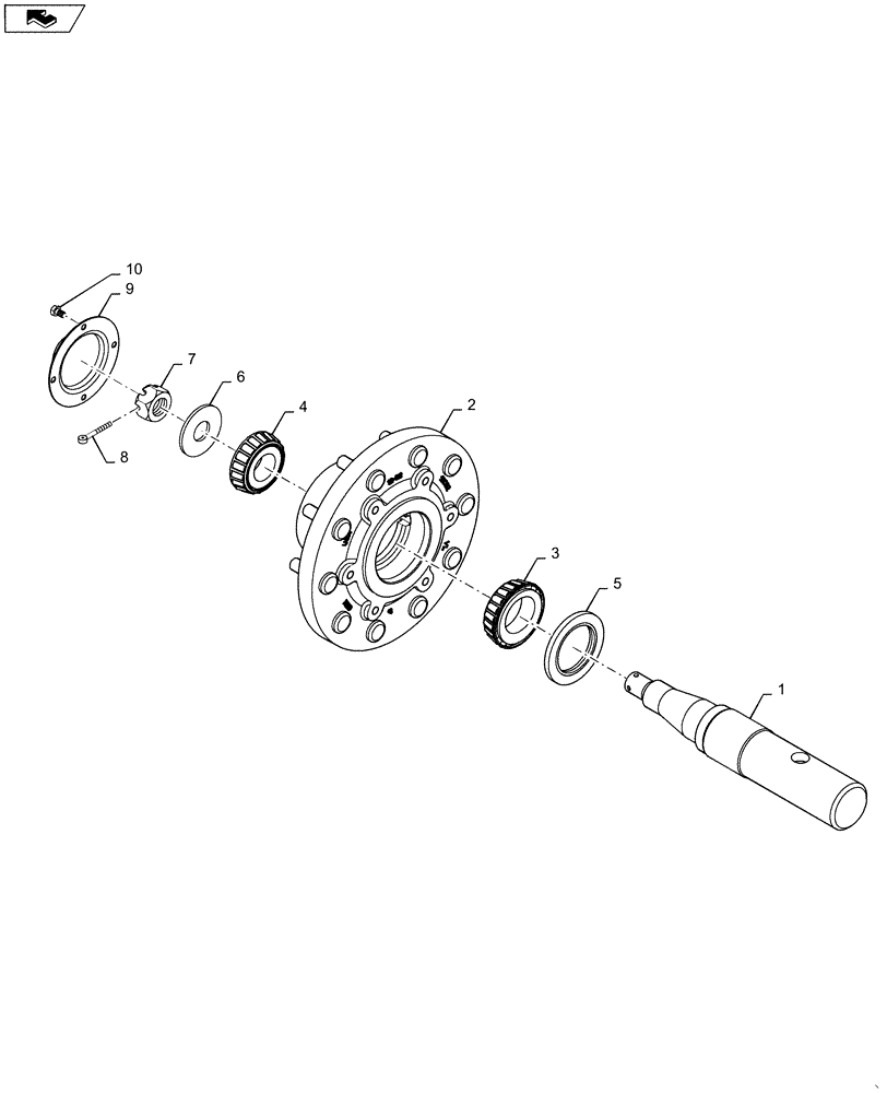 Схема запчастей Case IH 1265 - (44.901.AA[05]) - 10 BOLT HUB AND SPINDLE (44) - WHEELS