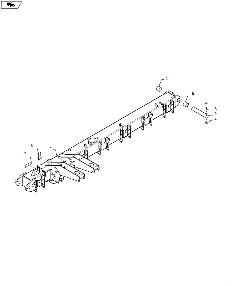 Схема запчастей Case IH 1265 - (39.100.BC[06]) - MID WING LEFT HAND FOR 32/30 (39) - FRAMES AND BALLASTING