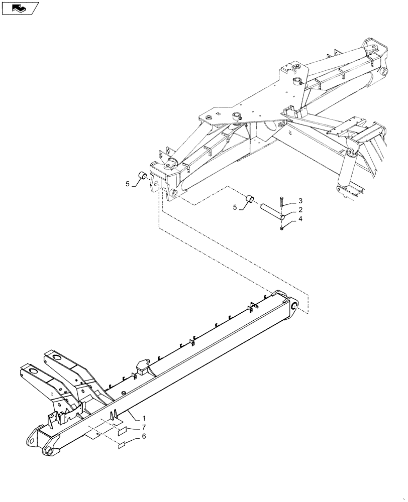 Схема запчастей Case IH 1265 - (39.100.BC[05]) - MID WING RIGHT SIDE FOR 32/30 (39) - FRAMES AND BALLASTING