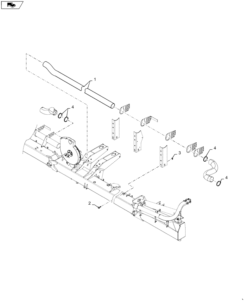 Схема запчастей Case IH 1265 - (79.103.AA[11]) - RIGHT MID WING VACUUM DUCT 80 FOOT FOR 32/30 (79) - PLANTING