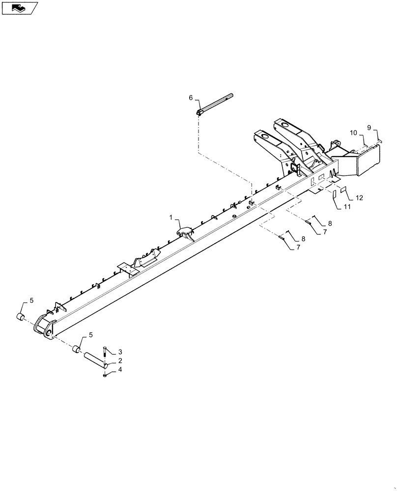 Схема запчастей Case IH 1265 - (39.100.BC[08]) - OUTER WING LEFT HAND FOR 36/22 (39) - FRAMES AND BALLASTING