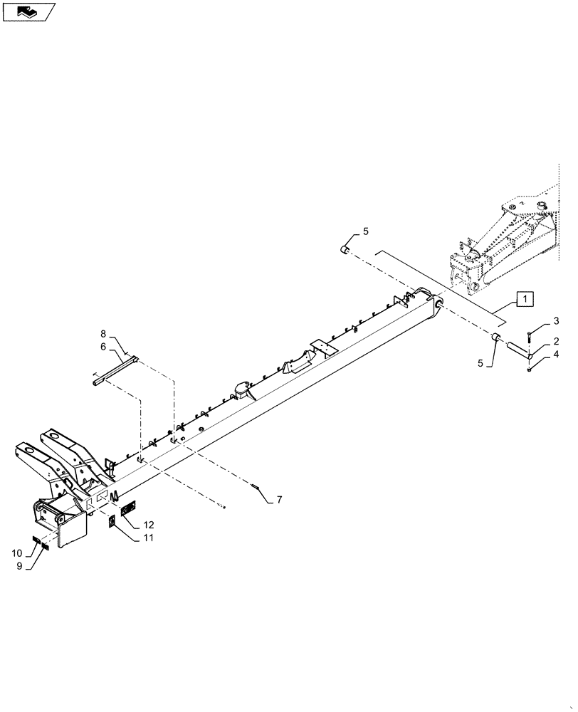 Схема запчастей Case IH 1265 - (39.100.BC[09]) - OUTER WING RIGHT SIDE FOR 36/20 (39) - FRAMES AND BALLASTING