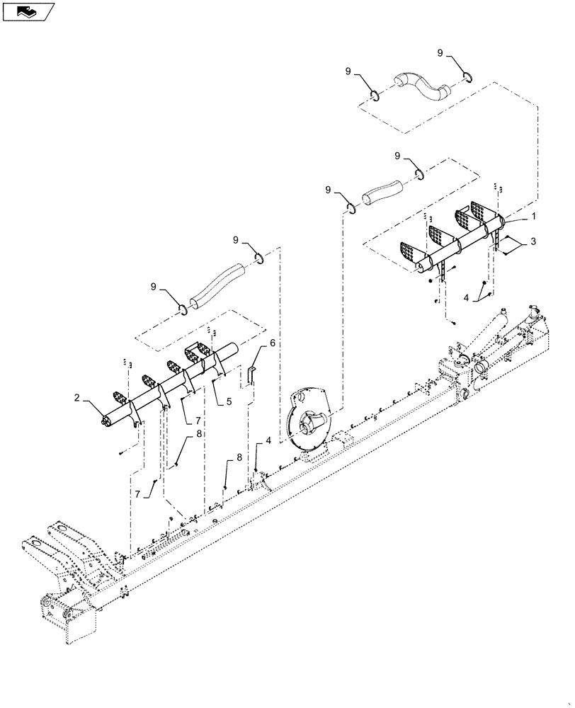 Схема запчастей Case IH 1265 - (79.103.AA[06]) - RIGHT OUT WING VACUUM DUCT 66 FOOT FOR 36/22 (79) - PLANTING