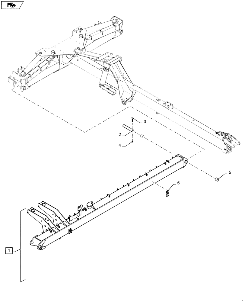 Схема запчастей Case IH 1265 - (39.100.BC[03]) - MID WING RIGHT SIDE WITH PINS FOR 36/30 (39) - FRAMES AND BALLASTING