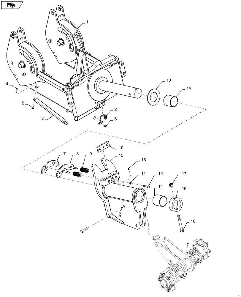 Схема запчастей Case IH 1265 - (75.200.AA[01]) - WHEEL SUPPORT FRAME (75) - SOIL PREPARATION