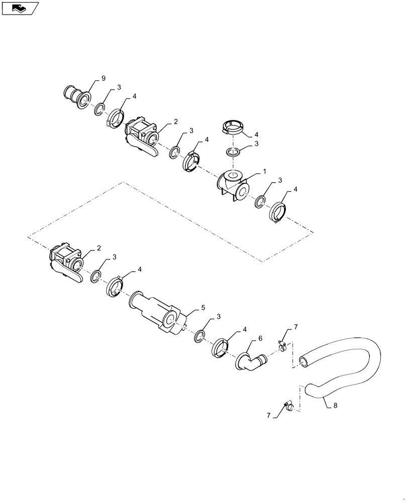 Схема запчастей Case IH 1265 - (63.100.AF[04]) - LIQUID FERTILIZER TANK VALVES (63) - CHEMICAL APPLICATORS