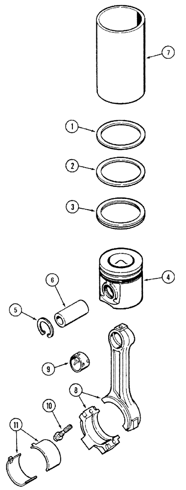 Схема запчастей Case IH 3185 - (03-021) - PISTON & CONNECTING ROD (01) - ENGINE