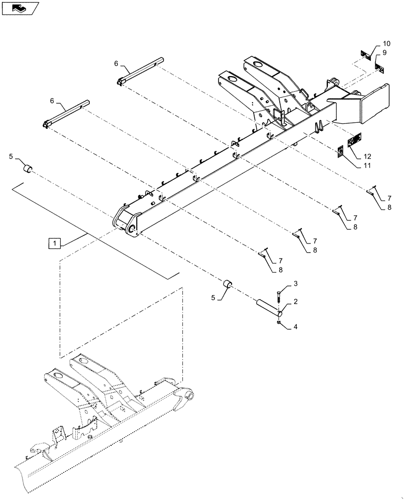 Схема запчастей Case IH 1265 - (39.100.BC[12]) - OUTER WING LEFT SIDE FOR 36/30, 32/30 (39) - FRAMES AND BALLASTING