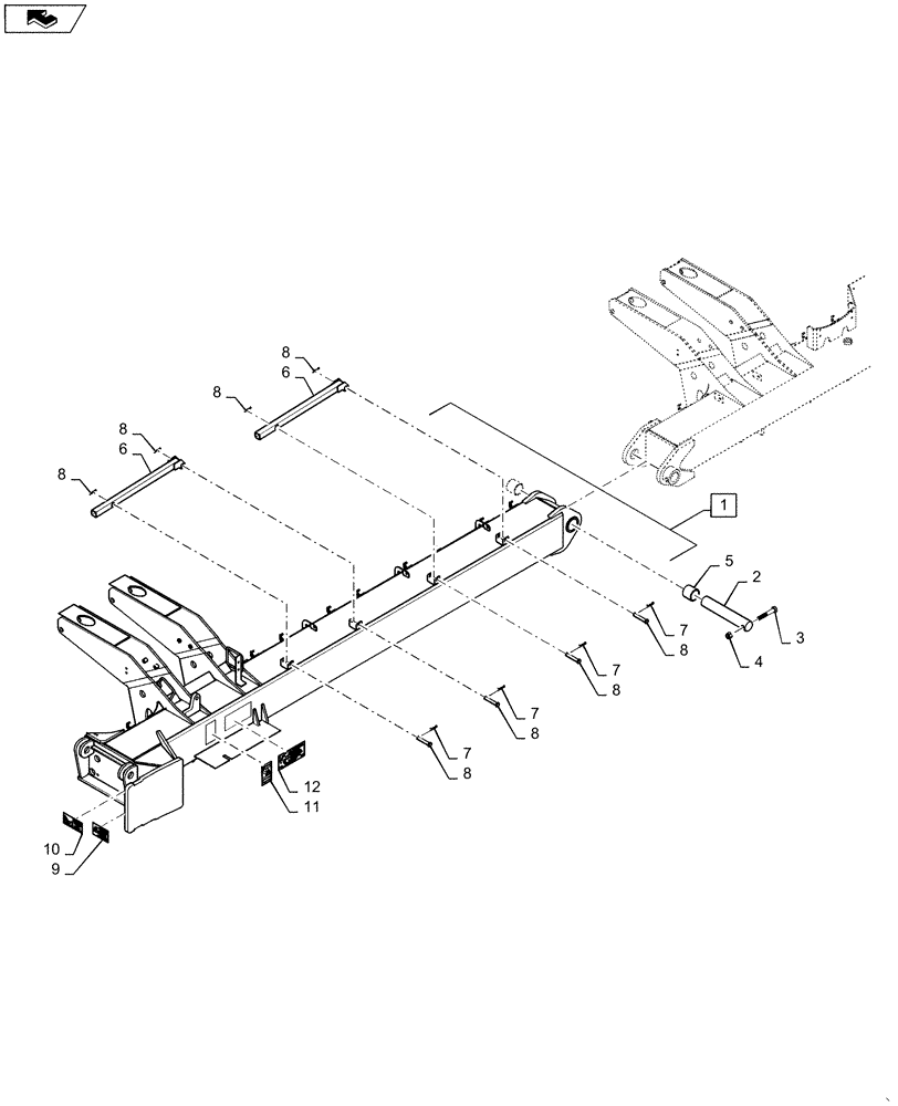 Схема запчастей Case IH 1265 - (39.100.BC[11]) - OUTER WING RIGHT SIDE FOR 36/30, 32/30 (39) - FRAMES AND BALLASTING