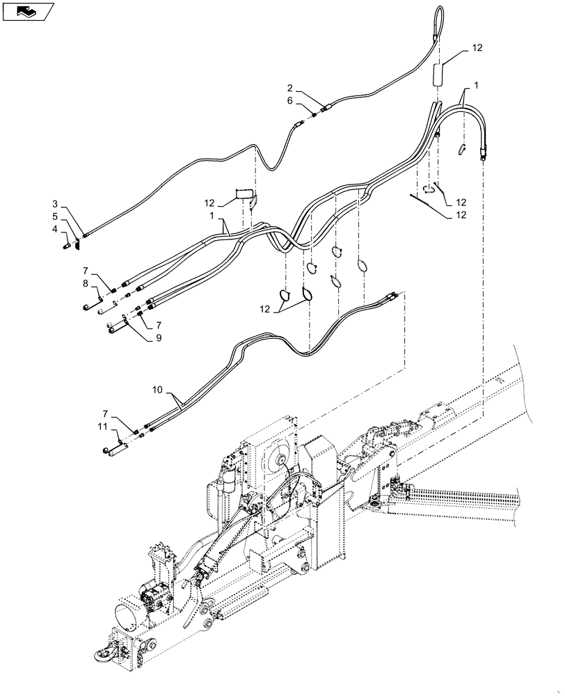 Схема запчастей Case IH 1265 - (35.944.AI[20]) - HYDRAULIC, AUXILIARY, DRIVE (35) - HYDRAULIC SYSTEMS