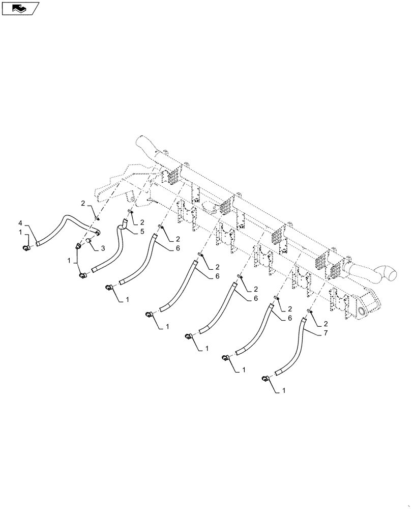 Схема запчастей Case IH 1265 - (79.103.AA[17]) - ROW UNIT VACUUM HOSE MIDDLE LEFT FOR 32/30 (79) - PLANTING