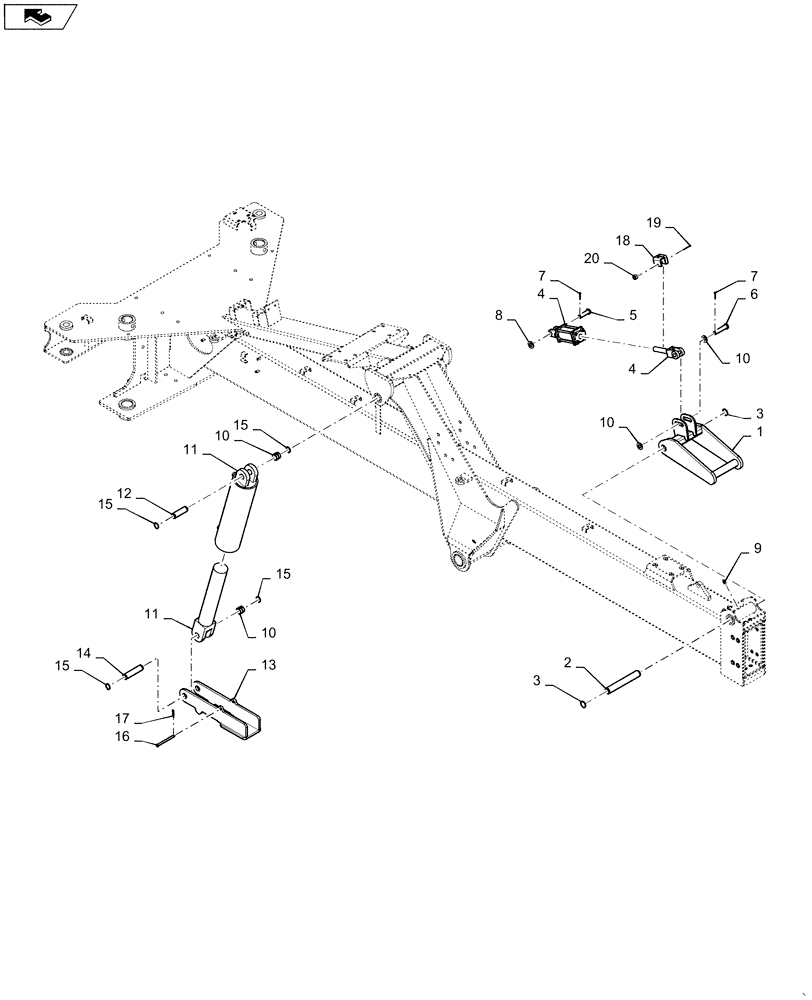 Схема запчастей Case IH 1265 - (39.110.AM[06 ]) - MEDIUM HITCH FOR 36/22 (39) - FRAMES AND BALLASTING