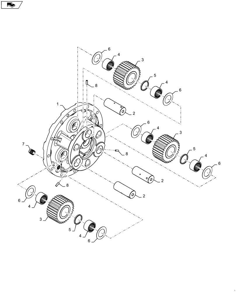 Схема запчастей Case IH MAGNUM 315 - (25.108.AB[05]) - VAR - 420224, 420228 CNH PLANETARY FINAL DRIVE, CLASS 4.75 (25) - FRONT AXLE SYSTEM