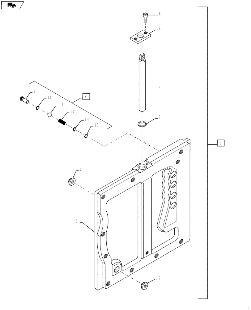 Схема запчастей Case IH MAGNUM 260 - (35.310.AC[01]) - PLATE ASSY, VALVE MOUNTING, PWM (35) - HYDRAULIC SYSTEMS