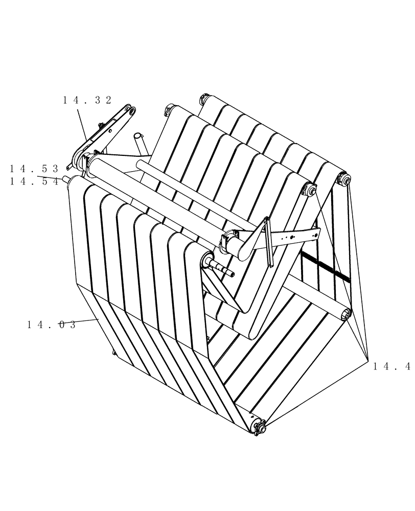 Схема запчастей Case IH RB554 - (SECTION 14[RB554]) - PICTORIAL INDEX, BALE CHAMBER (00) - GENERAL