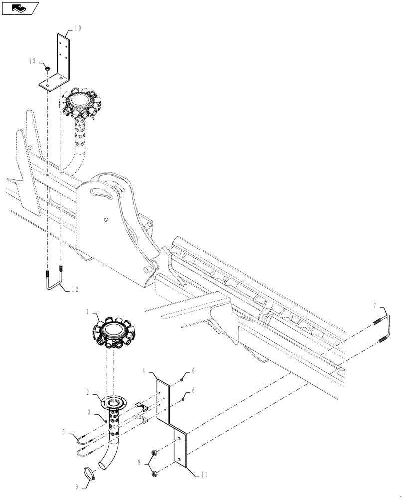 Схема запчастей Case IH 500T - (79.904.AA[05]) - AIR DISTRIBUTION HEADER AND MOUNTING (79) - PLANTING