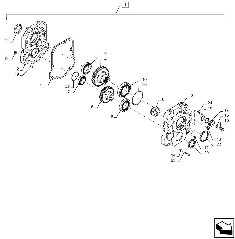 Схема запчастей Case IH MAGNUM 340 - (31.146.AR[02]) - FPTO ENGINE GEARBOX ASSY (31) - IMPLEMENT POWER TAKE OFF