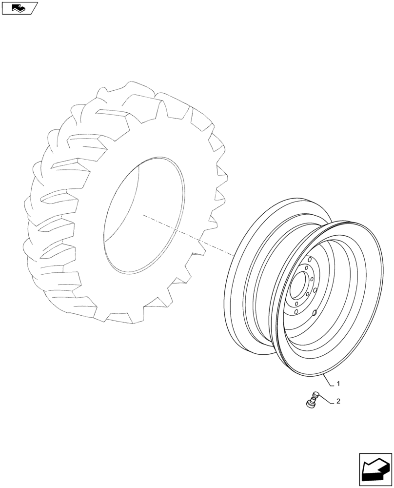 Схема запчастей Case IH MAXXUM 110 - (44.520.AF[03]) - VAR - 8949401, 8998401 - REAR WHEELS (44) - WHEELS