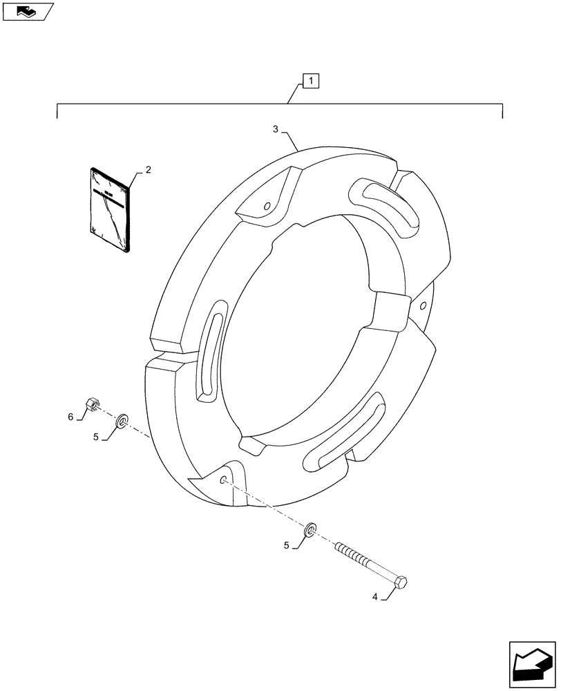 Схема запчастей Case IH MAGNUM 200 - (88.100.39[04]) - DIA KIT, TRACTOR, REAR WHEEL WEIGHTS, 1 PAIR 200LB/90KG (88) - ACCESSORIES