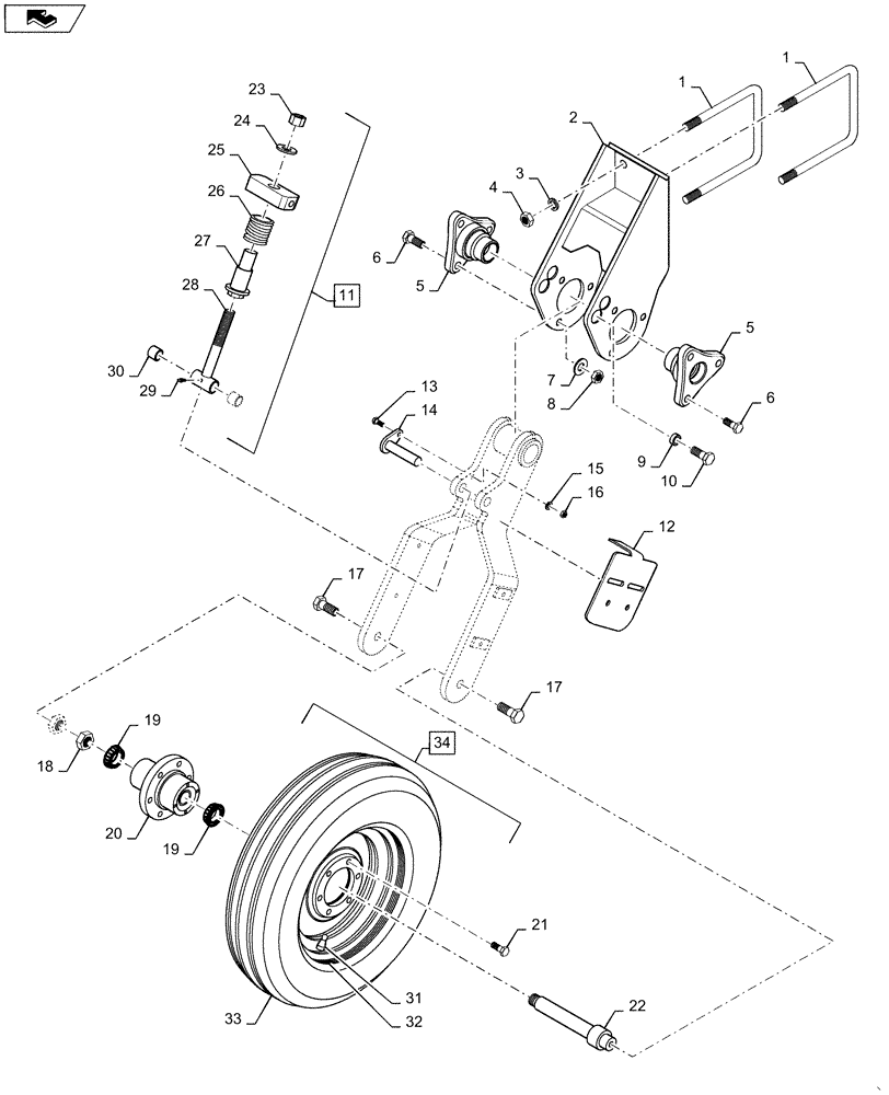 Схема запчастей Case IH 4025 - (77.105.AA[01]) - NON DRIVE CONTACT GAUGE WHEEL (77) - SEEDING/PLANTING