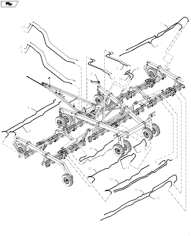 Схема запчастей Case IH 500 - (35.944.AI[07]) - 40 FOOT 10 INCH HYDRAULIC LINES (35) - HYDRAULIC SYSTEMS