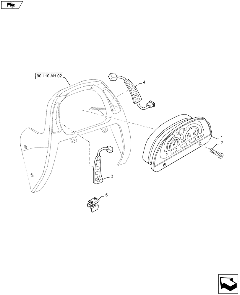 Схема запчастей Case IH MAXXUM 110 - (55.512.BQ[03]) - VAR - 330770, 330771, 743902 - ENHANCED INSTRUMENT CLUSTER (55) - ELECTRICAL SYSTEMS