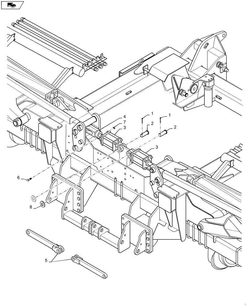 Схема запчастей Case IH 4025 - (39.100.AB[07]) - HYDRAULIC SYSTEM, DOWN PRESSURE TO FRAME (39) - FRAMES AND BALLASTING