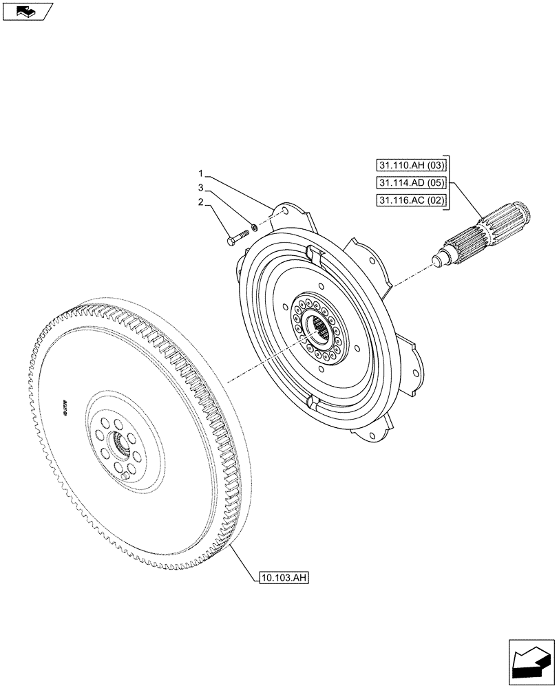 Схема запчастей Case IH FARMALL 95C - (18.112.AC) - VAR - 743565, 743594, 743768 - PTO, DAMPER (18) - CLUTCH