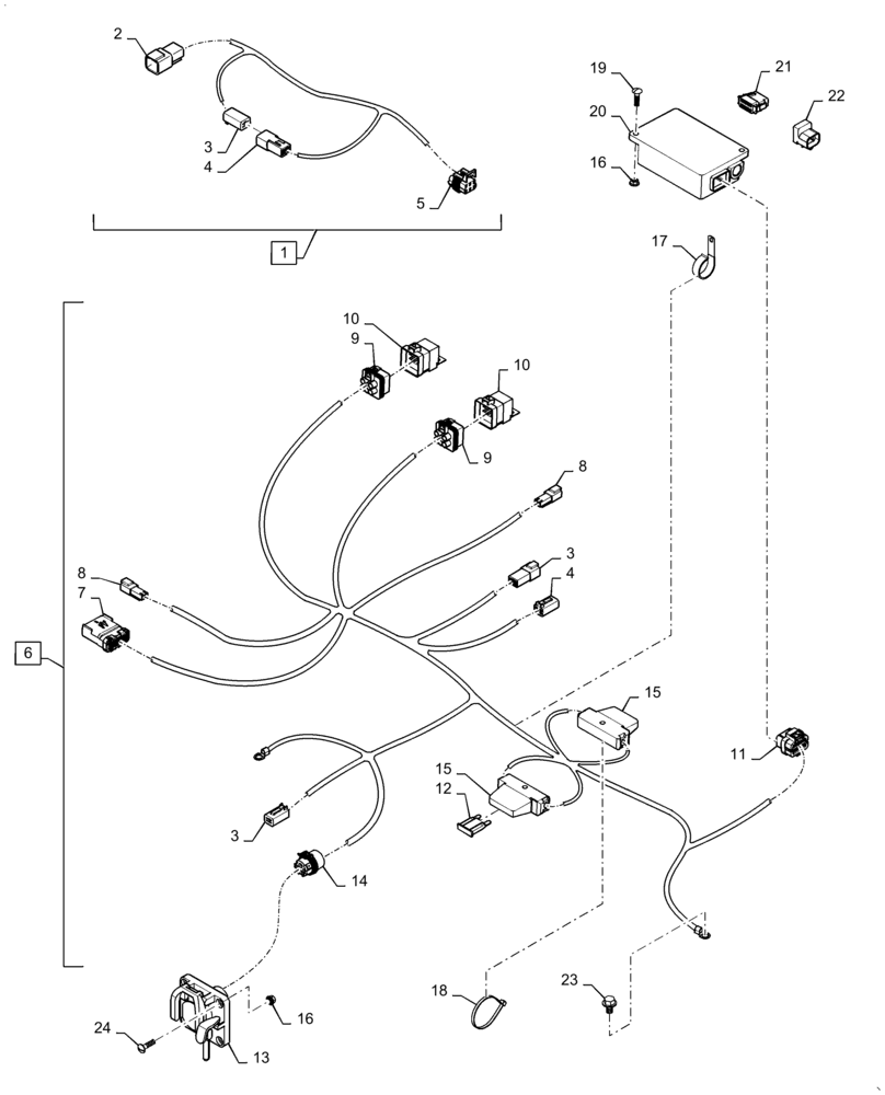 Схема запчастей Case IH MAGNUM 290 - (55.640.BH[01]) - ISO BUS COMPONENTS (55) - ELECTRICAL SYSTEMS