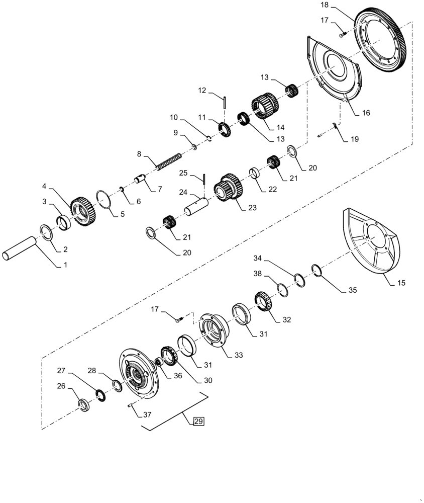 Схема запчастей Case IH MAGNUM 280 - (31.114.AT[03]) - VAR - 420603 - PTO ASSY REDUCTION GEAR, DUAL SPEED, HD CLUTCH (31) - IMPLEMENT POWER TAKE OFF