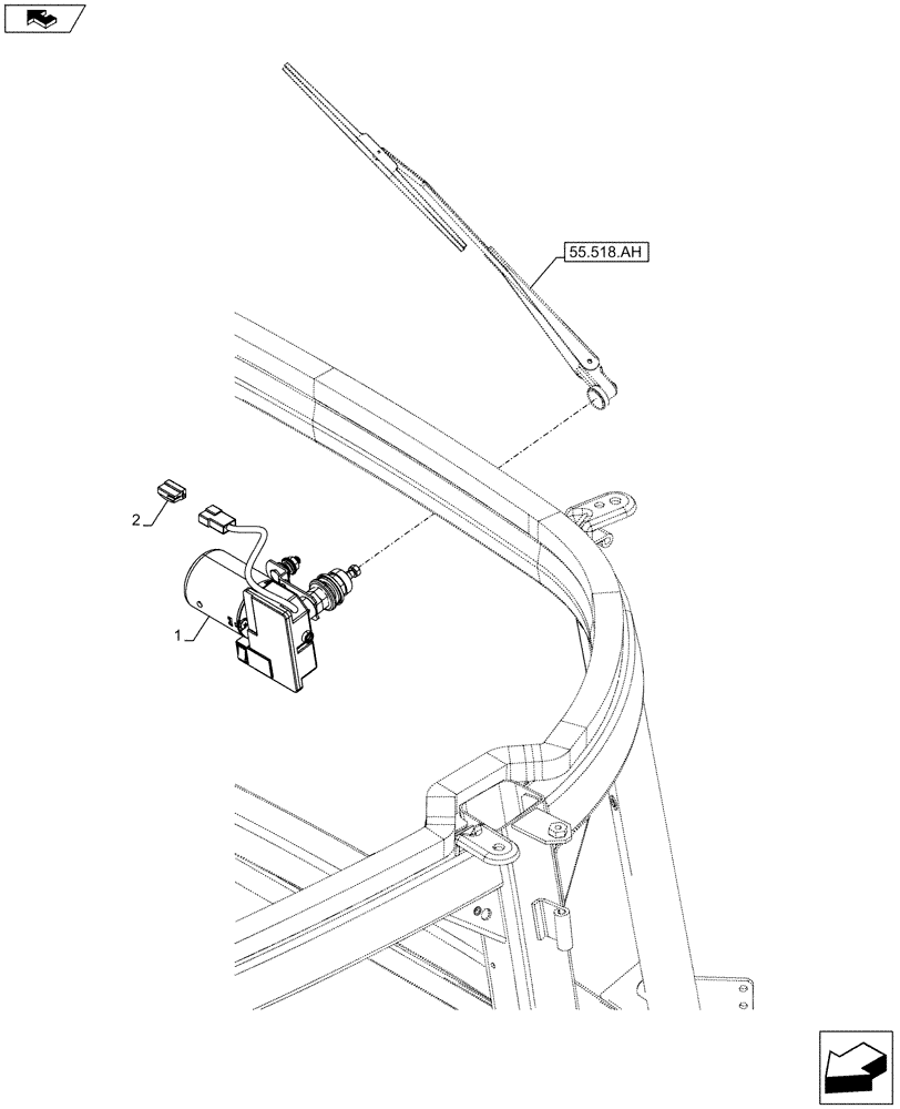 Схема запчастей Case IH FARMALL 105C - (55.518.AI) - VAR - 334180, 334181, 334182, 334183, 334184, 334185, 744588 - WIPER MOTOR (55) - ELECTRICAL SYSTEMS