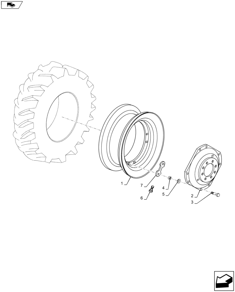 Схема запчастей Case IH MAXXUM 110 - (44.520.AF[04]) - VAR - 8375501 - REAR WHEELS (44) - WHEELS