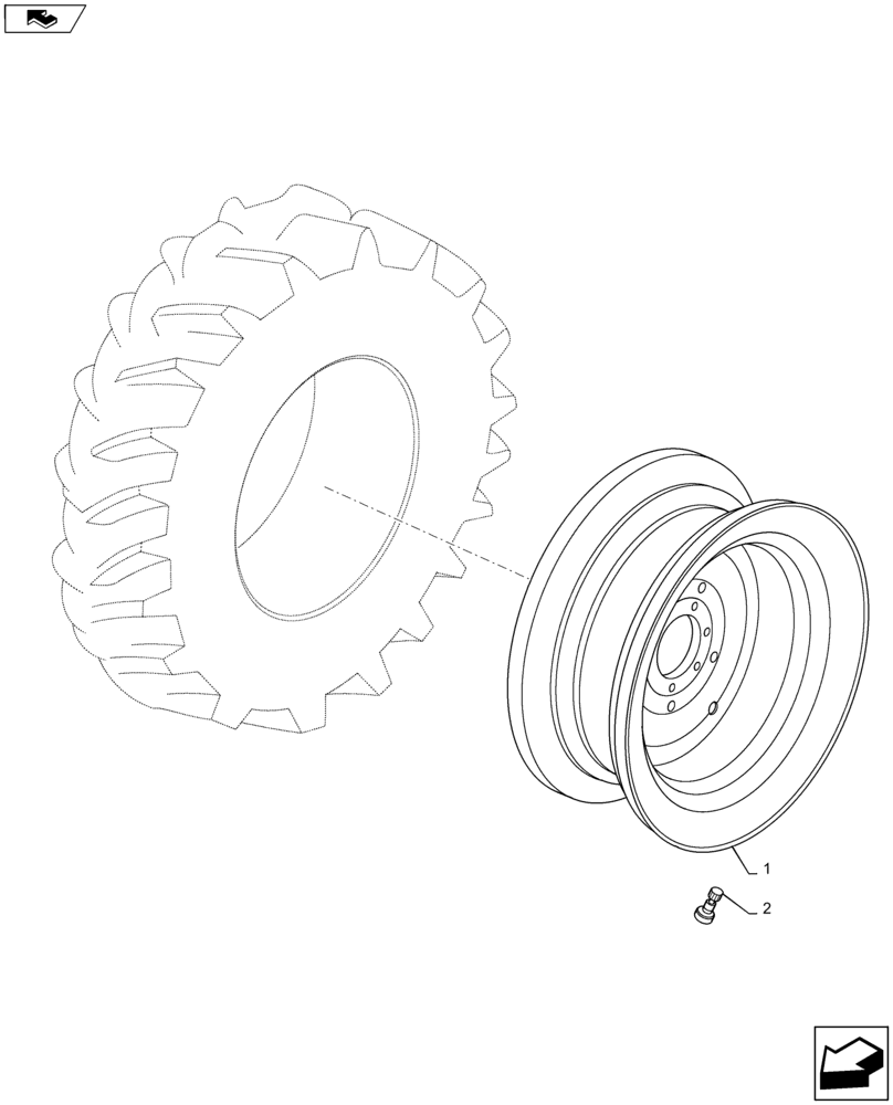 Схема запчастей Case IH MAXXUM 125 - (44.520.AF[06]) - VAR - 8377501, 8919401 - REAR WHEELS (44) - WHEELS