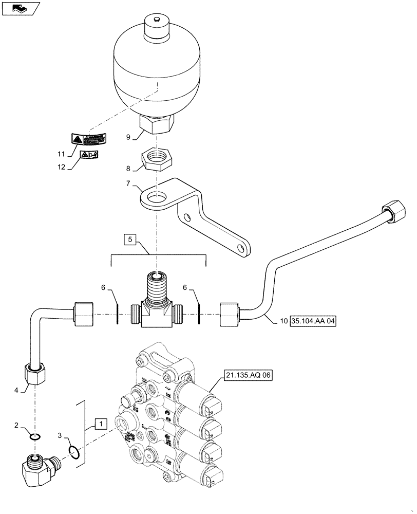 Схема запчастей Case IH MAGNUM 340 - (35.104.AA[05]) - POWERSHIFT - REGULATING SYSTEM (35) - HYDRAULIC SYSTEMS