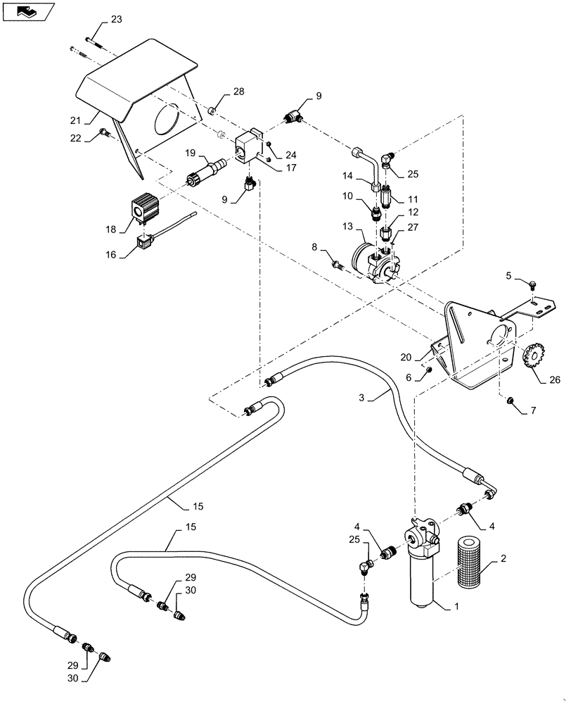 Схема запчастей Case IH 1225 EARLY RISER - (35.000.AA[03]) - HYDRAULIC DRIVE COMPONENTS (35) - HYDRAULIC SYSTEMS