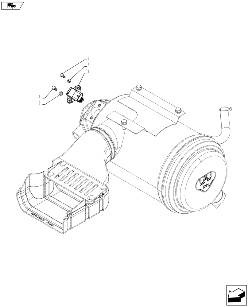 Схема запчастей Case IH MAXXUM 140 - (55.014.AC[02]) - VAR - 330189, 332189, 743763 + STD - AIR CLEANER RESTRICTION INDICATOR SENDER (55) - ELECTRICAL SYSTEMS