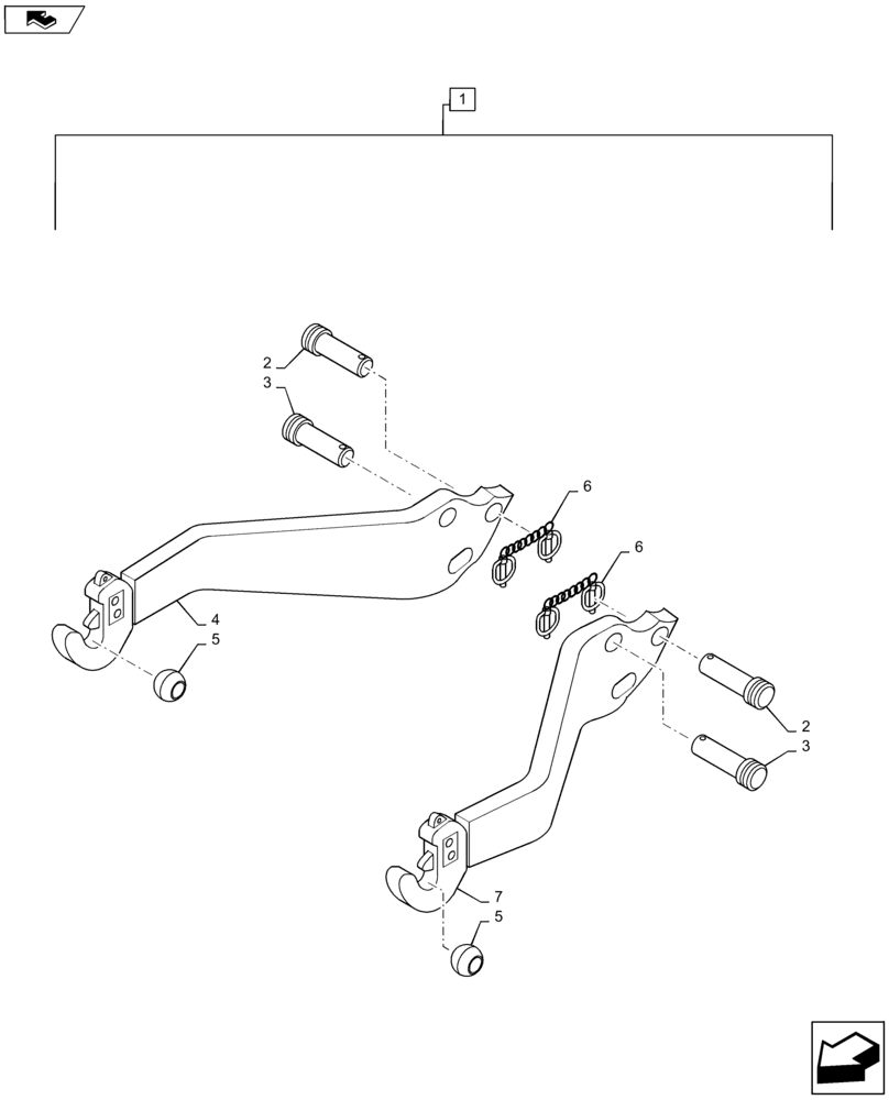 Схема запчастей Case IH MAXXUM 115 - (37.166.AE[02]) - VAR - 333648, 334648, 335648, 743700, 336831, 337831, 743699 - INTEGRATED FRONT HPL - LIFTING ARMS - BREAKDOWN (37) - HITCHES, DRAWBARS & IMPLEMENT COUPLINGS