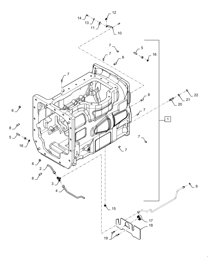 Схема запчастей Case IH MAGNUM 340 - (21.504.AK[02]) - TRANSMISSION - CVT - MAIN HOUSING ASSY (21) - TRANSMISSION